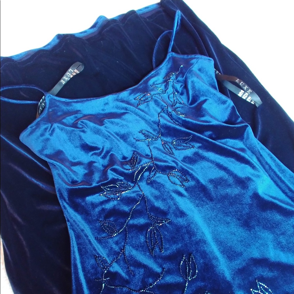 Blue Velvet maxie dress